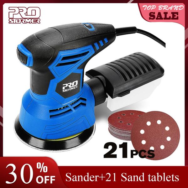 

prostormer 300w random orbit sander 7 variable speed 13000rpm orbital sander 12pcs sandpapers strong dust collection system