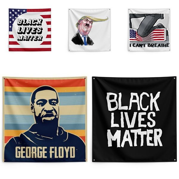 

justice for george floyd printing tapestry black lives matter household wall banner 150*150cm #qa69676