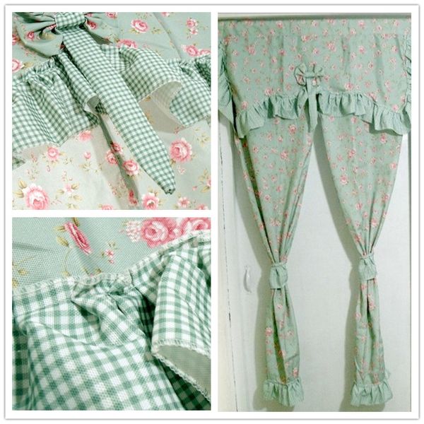 

cute princess lace short curtains. printed cabinet curtains. coffee long door curtain