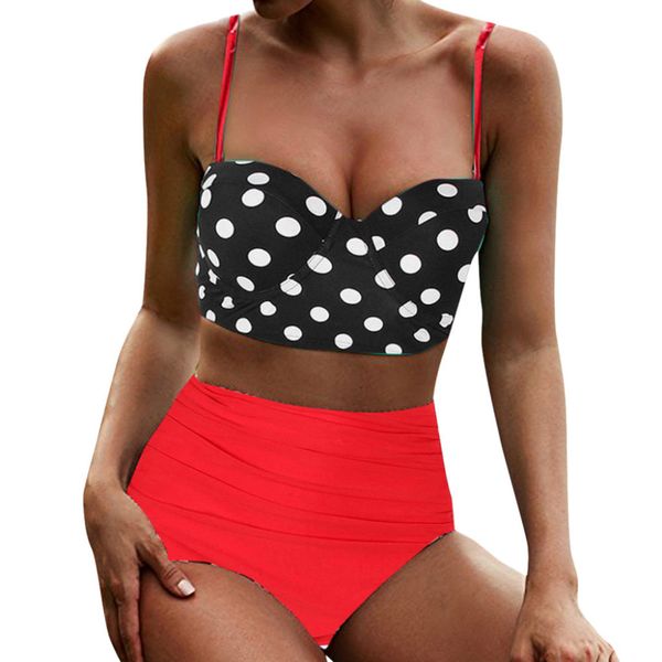 

2019 bikinis set women swimsuit push up swimwear women bikinis mujer brasile sling polka dot print swimming bikini 40m24