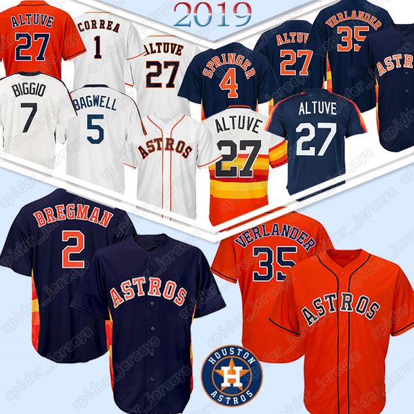 

35 Justin Verlander 27 Jose Altuve Houston Jerseys Astros 2 Alex Bregman 34 Nolan Ryan 4 George Springer 1 Carlos Correa Jersey 2019