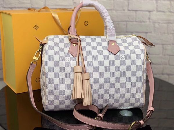 

speedy 30 fashion pink tassel pillow totes for women trend real leather totes handbags shoulder bags for ladies size:30-21-17cm