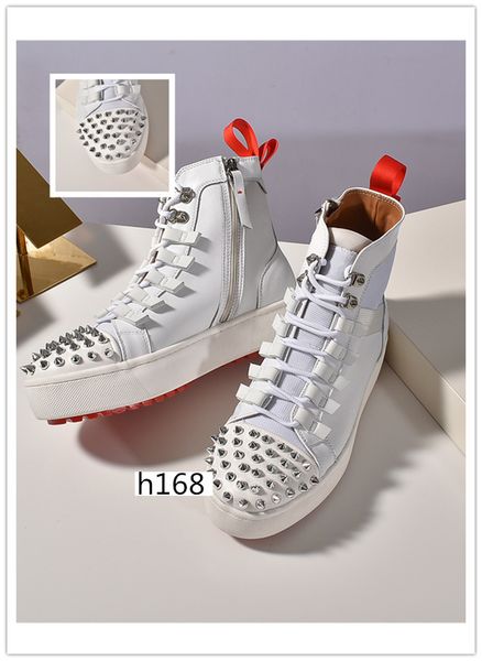 

designer shoes red bottoms crystal leather sneakers mens shoes womens rivet spiky junior spike sock krystal donna red bottom us 9, Black