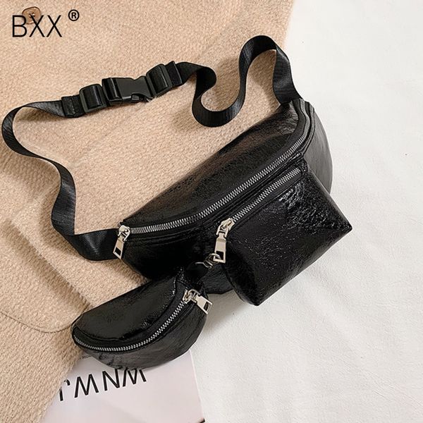 

bxx] кожа pu лазерную crossbody сумка для женщин 2020 плеч качества сумки lady путешествий сумка талия грудь пакеты hk565
