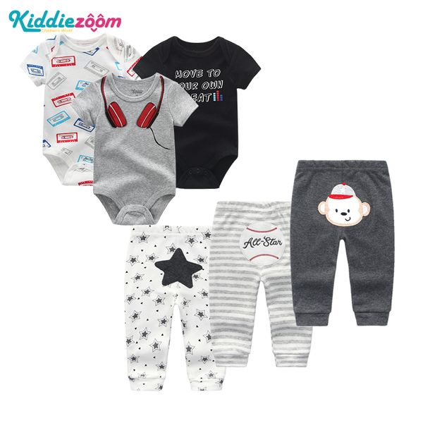 

summer baby clothes set boy bodysuit +pants newborn infant playsuits baby boy girl clothes sets cute cartoon animal jumpsuit, Blue