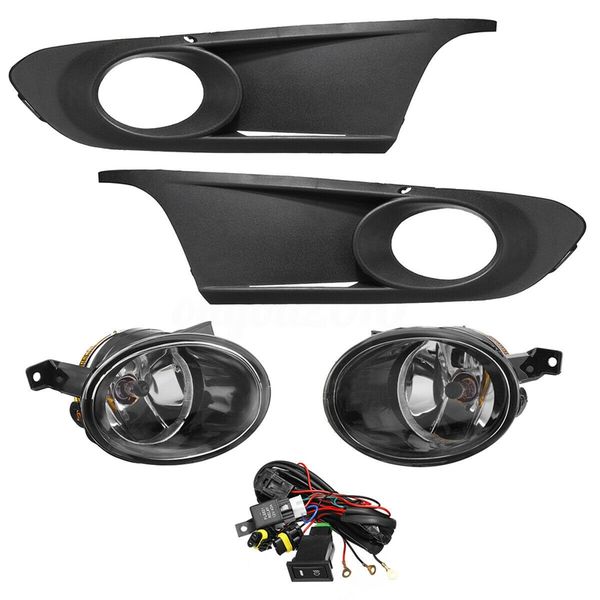 

pair fog light lamp grille cover cable switch kits for j etta golf 6 2011-2014 with switch and harness
