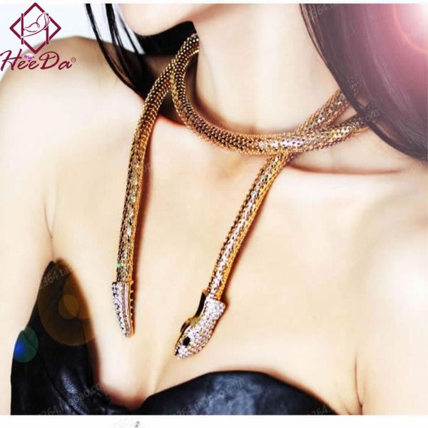 

new punk women necklace statement exaggerated alloy necklace high-visibility snakelike jewelry creative fashion accessories, Silver