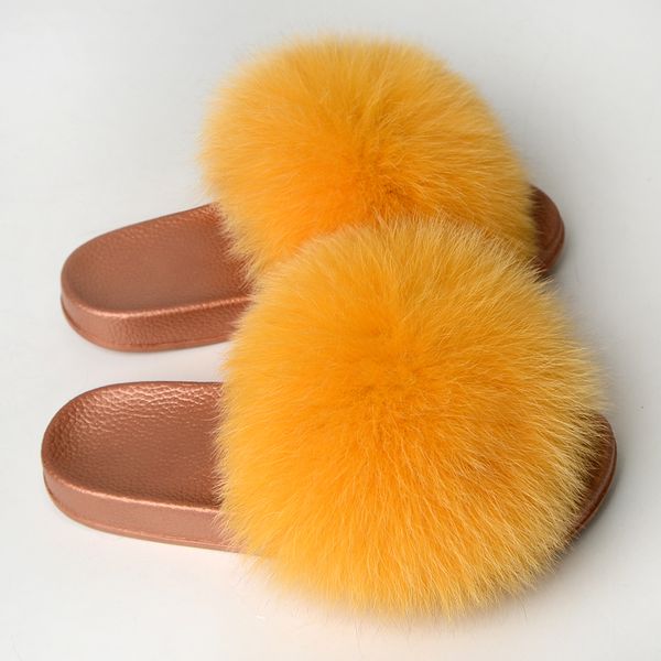 

women's real fur sandals hair flat fluffy slippers indoor pvc gold bottom plush shoes women slides furry flip flops, Black