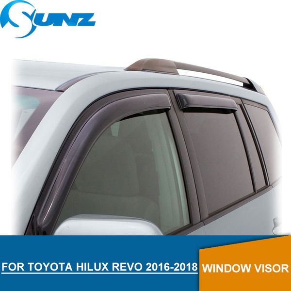 

black window visor for toyota hilux revo 2016-2018 side window deflectors rain guards for toyota hilux revo 2016 2017 2018 sunz