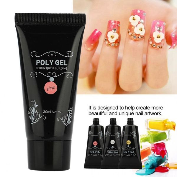 

30ml painless fast nail extension poly gel paper-manicure uv gel accessory, Red;pink