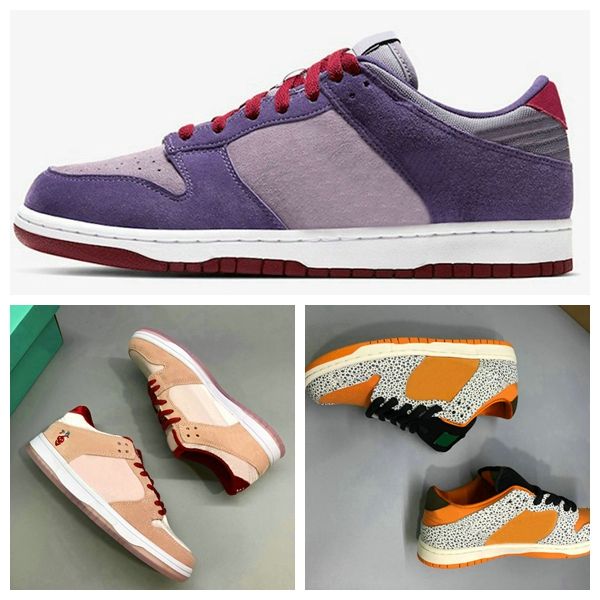 

new release dunk low safari strangelove sb dunk low pro iso infrared plum red cement orange label dunks running shoes skateboard trainers, White;red