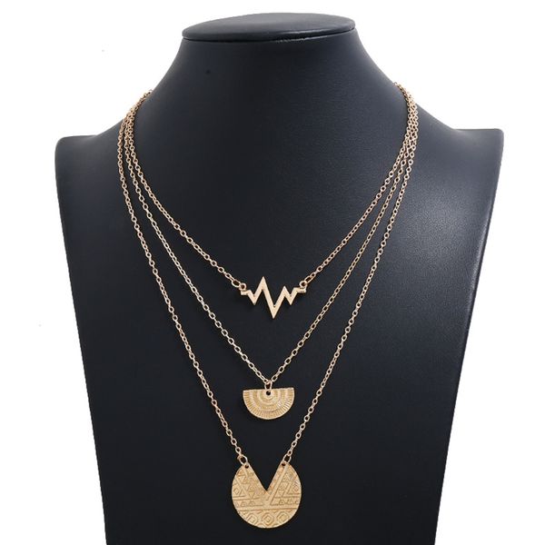 

европейский и американский стиль творческий мода кулон геометрические веерообразные ожерелье женские аксессуары оптом, Silver