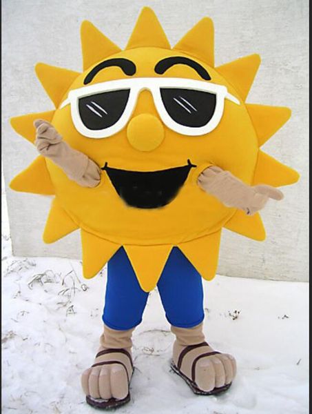Profissional personalizado Sun Mascot Costume Character Sunglasses girassol mascote roupas de natal festa de Halloween do vestido extravagante