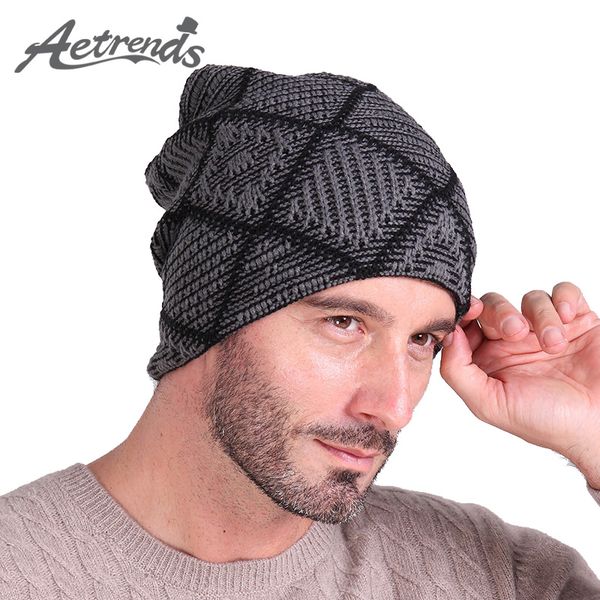 

aetrends] winter hats men hat beanies skullies with velvet inside z-2019