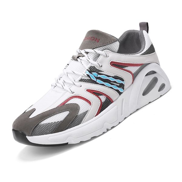 

bonjean casual shoes men breathable sneakers adults masculino new trend fashion lace up color matching, Black