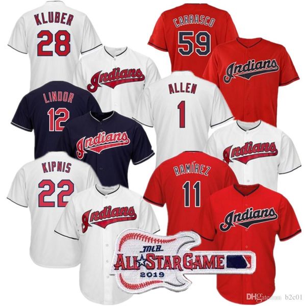 

Cleveland Yasiel Puig Jersey 11 Jose Ramirez 12 Lindor 24 Miller 25 Jim Thome 28 Corey Kluber 30 Tyler Naquin Indians Jersey Men