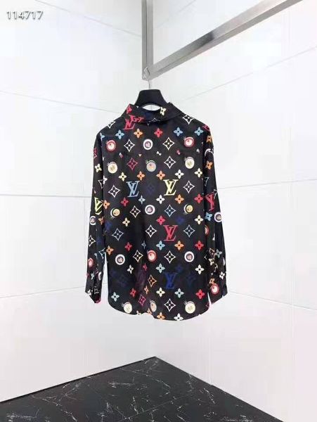 

19ss Дизайнерские Тонкий Fit Рубашки Medusa эсэсовцев = 2019 3D Золотой Цветочный печати Му
