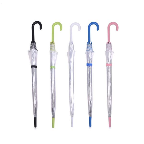 

women kids parasol rain umbrella semi-automatic female umbrellas transparent long-handle rain umbrella ultra light