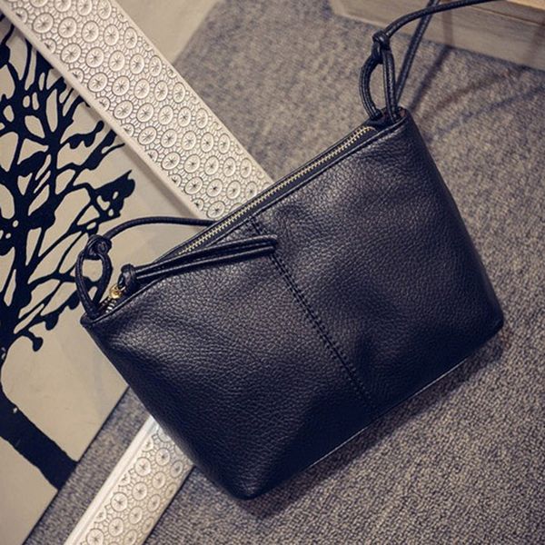 

ljl new fashion black women messenger bag designer handbags zipper leather crossbody handbags women famous shoulder bag