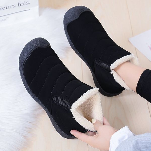 

women boots winter shoes waterproof snow boots for women casual shoes winter ankle plus size 36-44, Black