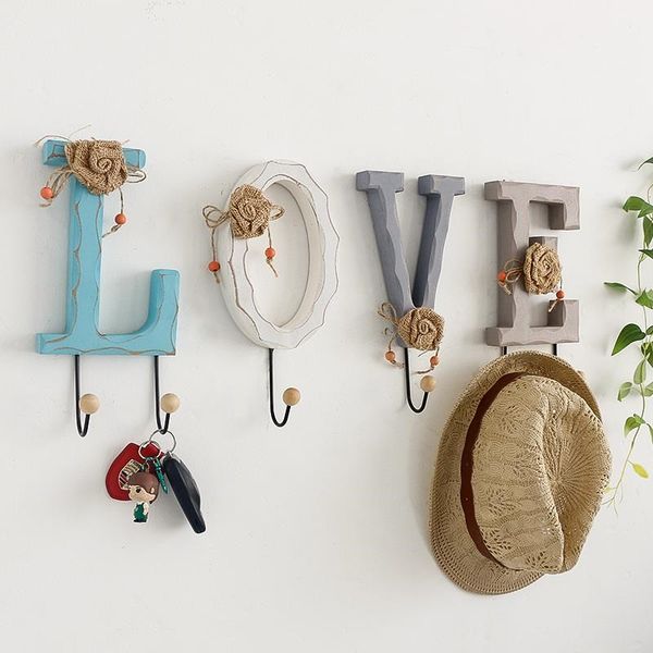 2019 American Retro Wooden Love Letter Wall Hanging Hooks