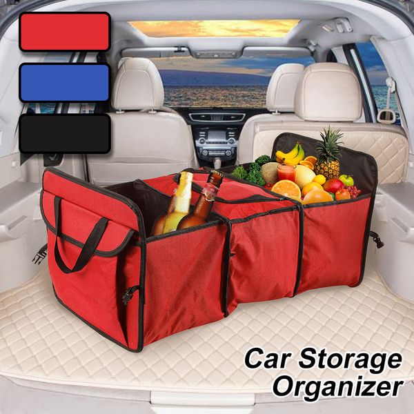 

car multi-pocket trunk organizer large capacity folding storage bag trunk stowing and tidying organizer for foods toys
