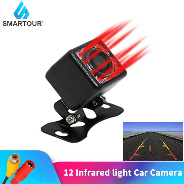 

smartour car rear view camera wide degree auto reversing parking monitor 12 led night vision ccd infrared waterproof hd video
