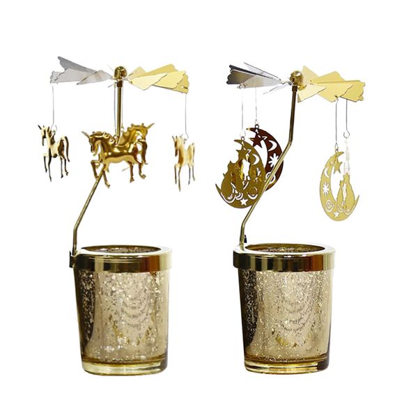 

2pcs spining candle holder candlestick for dinner wedding newyear party