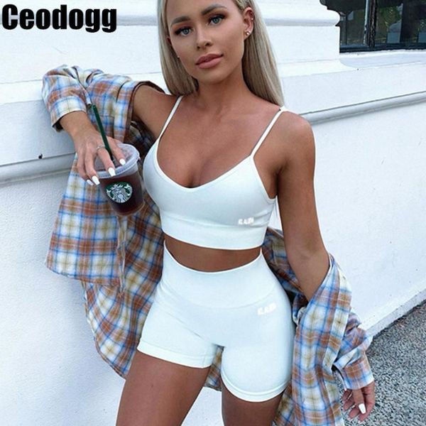 

2020 summer sport set women two 2 piece purple crop sport bra shorts seamless yoga sportsuit workout outfit fitness gym set, White;red