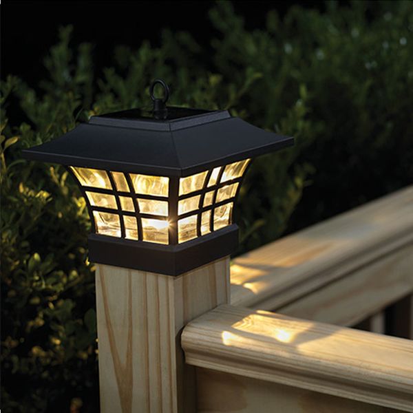 

4x4 garden solar fence post cap lights solar lantern light led solar wooden fence gate pillar lamp outdoor household