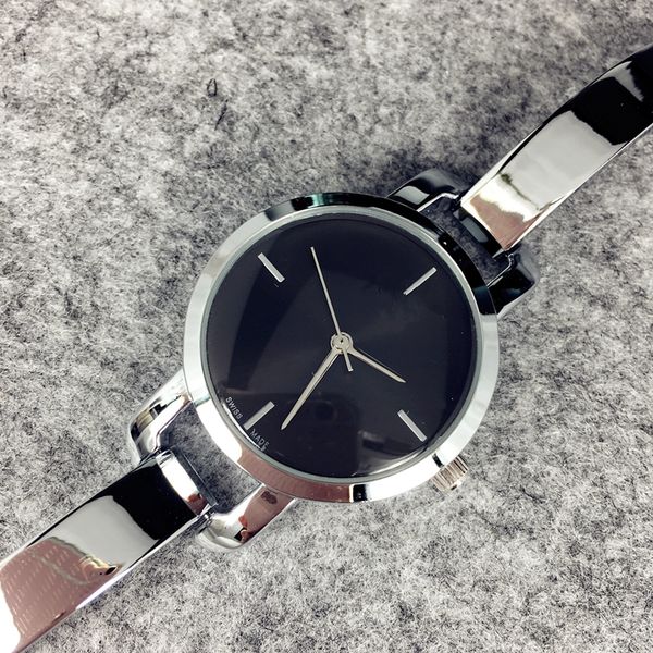 

2019 мода роскошные женские часы женские часы серебро / розовое золото нержавеющая сталь черный браслет наручные часы бренд femalec часы бес, Slivery;brown