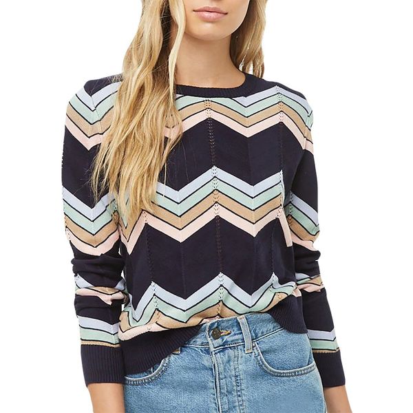 

fashion casual loose pullover sweaters women knot o-neck sweater pullover long sleeve knitwear wave stripe blouse, White;black