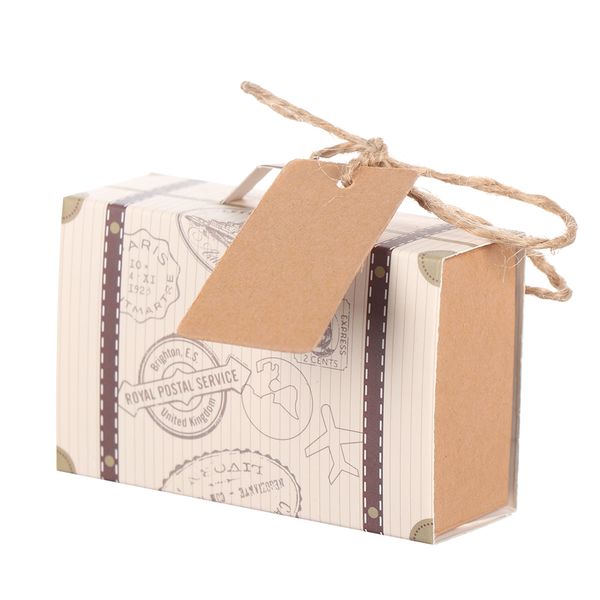 

gift wrap 10/20pcs creative mini suitcase design candy box packaging carton chocolate wedding with card for event party
