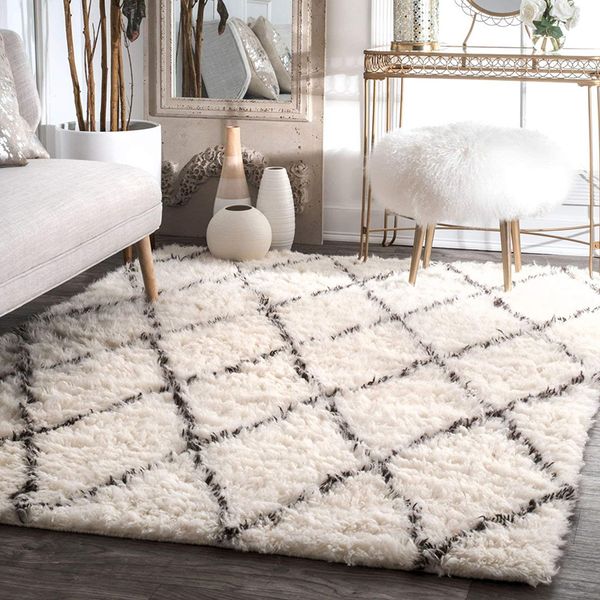 

nordic shaggy carpet livingroom home bedroom carpet decorative fluffy rug sofa coffee table floor mat study room morocco rugs