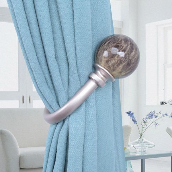 

1pc wall mounted u shape round ball curtain hold back tie hook holder home decor