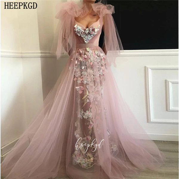 

dusty pink flowers long evening dress tulle see through charming prom gowns plus size bridal wedding party dresses abendkleider, White;black