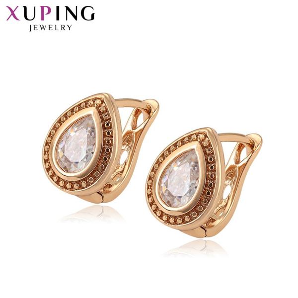 

11.11 deals xuping new luxury gold-color plated hoop earrings with synthetic cubic zirconia jewelry for women gift s118.1-97677, Golden