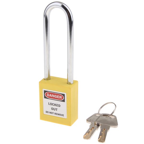 

пластиковый lockout / tagout навесного замок, индивидуальный ключ, 3-дюймовые оковы клиренс, желтый синий зеленый оранжевый