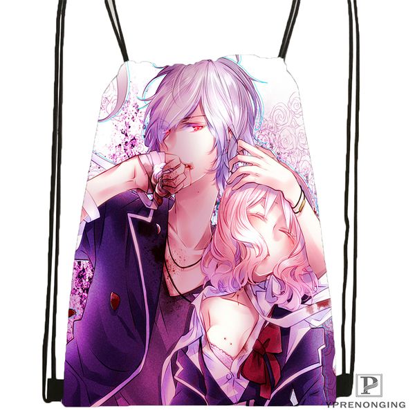 

custom diabolik lovers haunted dark drawstring backpack bag cute daypack kids satchel (black back) 31x40cm#180531-04-15