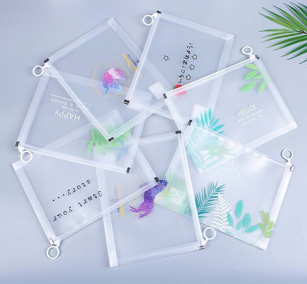 

4pcs a4 a5 clear document bag pouch zipper file storage waterproof stationery case
