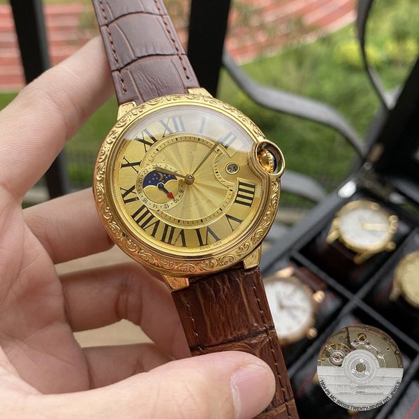 

новый мужской досуг бизнес полностью автоматические механические спортивные наручные часы модные дизайнерские часы 45 мм бренд часы бесплатн, Slivery;brown