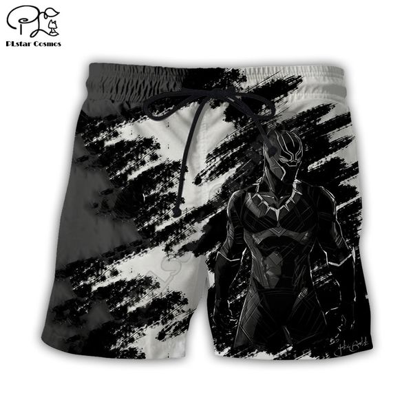 

plstar cosmos 3d printed shorts for men women summer beach shorts hip hop short black panther trousers drop shipping, White;black