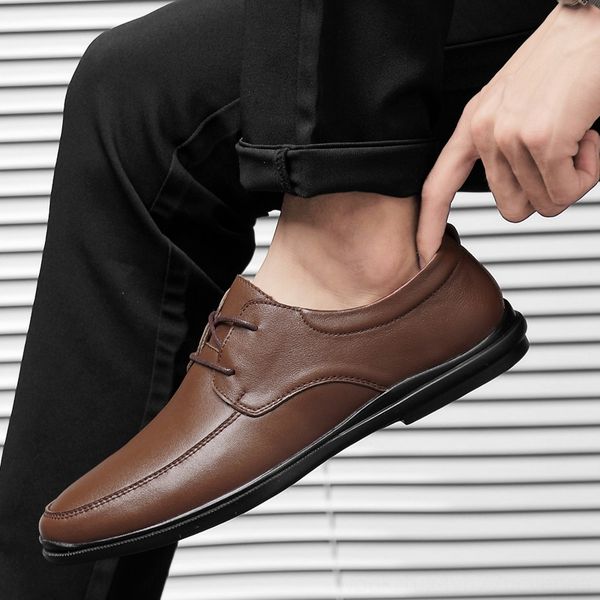 

business men moccasins leather loafers comfortable driving male solid casual shoes black brown formal shoes wholesale