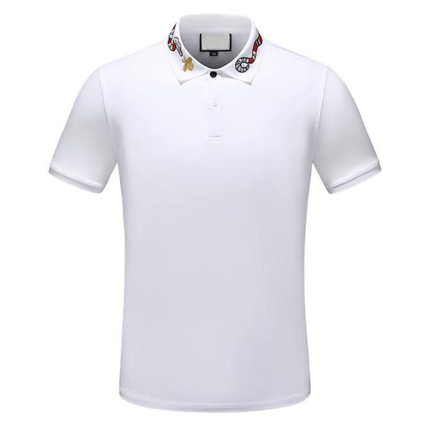 

spring luxury italy tee t-shirt designer polo shirts high street embroidery garter snakes little bee printing clothing mens brand polo shirt, White;black