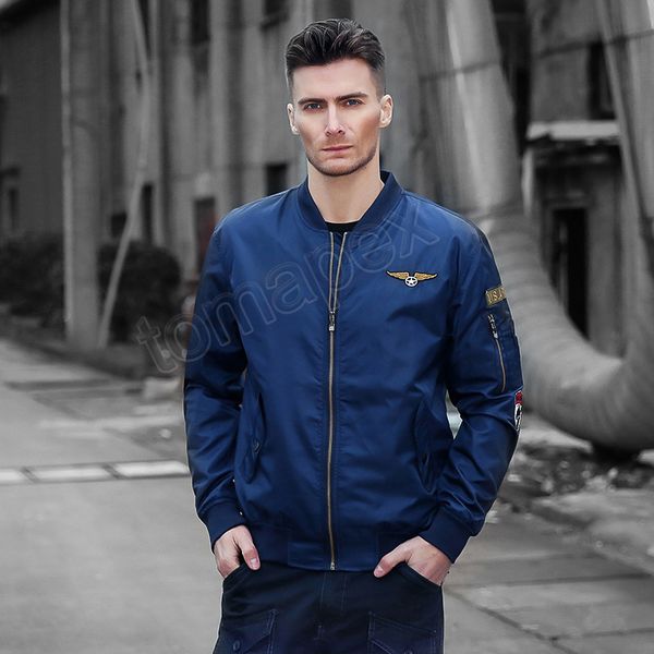 

13x 2019 new winter air force one ma01 bomber jacket men fahion stand collar warm pilot jackets hip hop baseball uniform parka coats, Black;brown