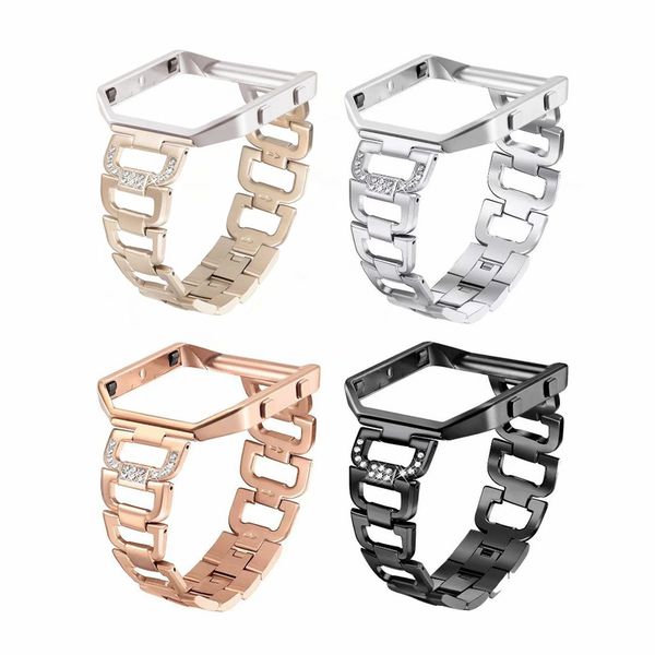 

watch band sets for smart replacement watchband wrist strap for bracelet with rhinestone stainless steel + case, Black;brown