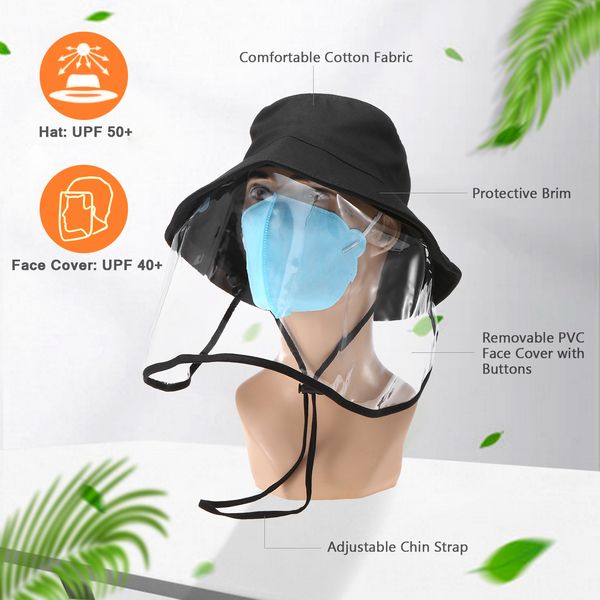 

protective hat anti-fog windproof hat with removable transparent face shield men women full face hat for camping hiking fishing
