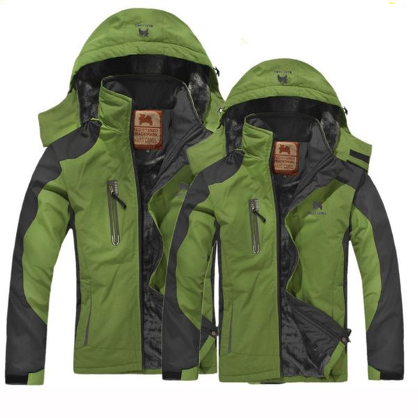 

winter outdoor jackets for men women waterproof windproof outdoor sports hiking skiing warm jackets cycling fishing fleece coats, Blue;black