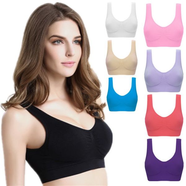 

plus size bras for women seamless bra with pads 5 size s-3xl bralette push up brassiere sport bra vest wireless, White;black