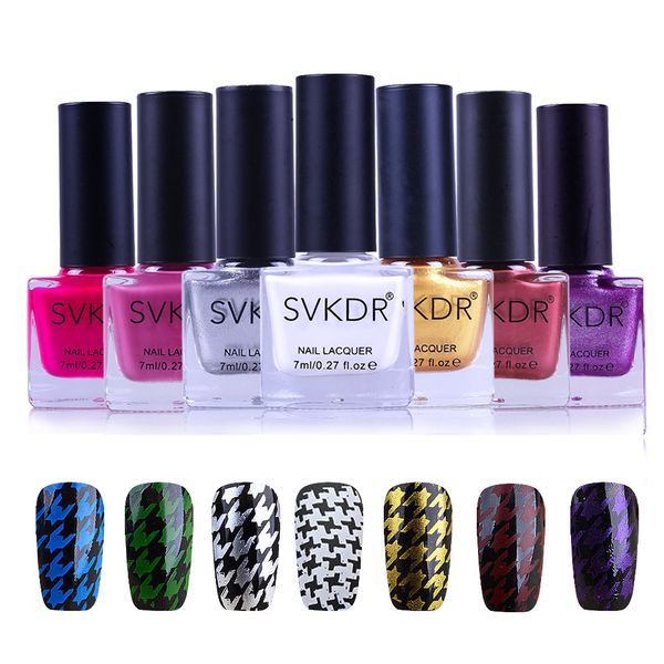 

svkdr 7ml stamp nail polish & stamping polish stamping platte nail lacquer 12 colors diy manicure art tools stamper